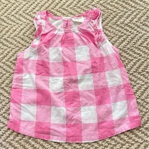 Like New J.Crew Girls Pink Gingham Ruffle Top (XXS 4/5)
